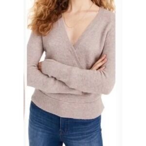 Madewell Womens Wrap Front Long Sleeve Merino Wool Blend Sweater Small